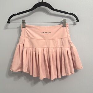 Gold Hinge Pleated Tennis Skirt
Size: XS
Color: Baby Pink